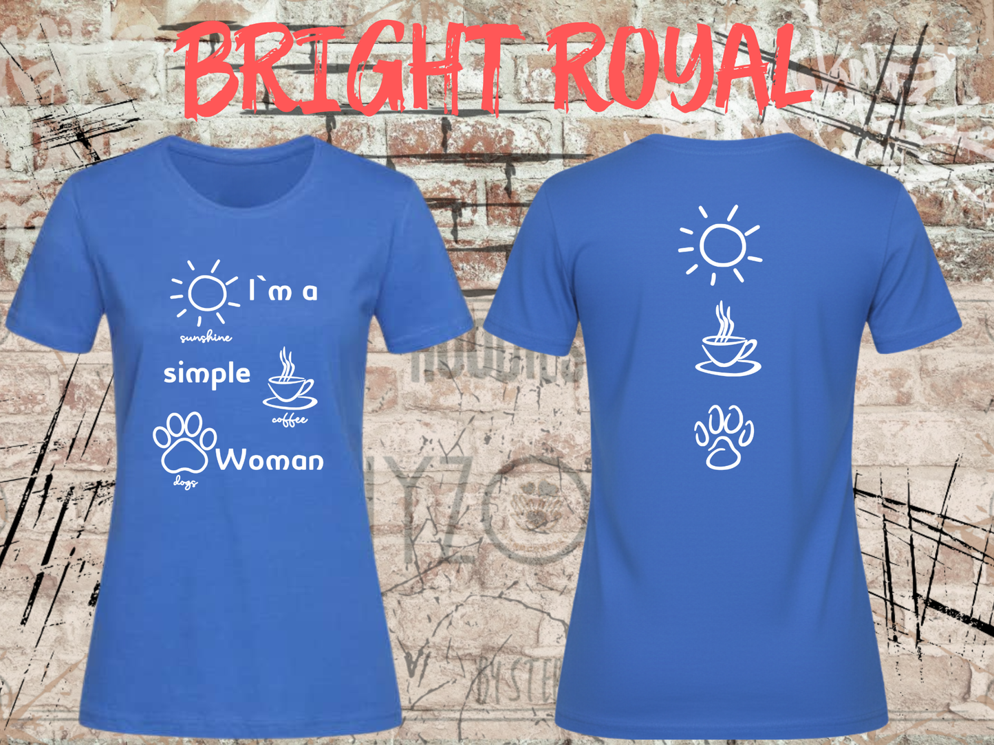 T-Shirt I'm a simple Woman Sunshine Coffee and Dogs Lustige Sprüche Geschenkidee Freizeit viele Farben