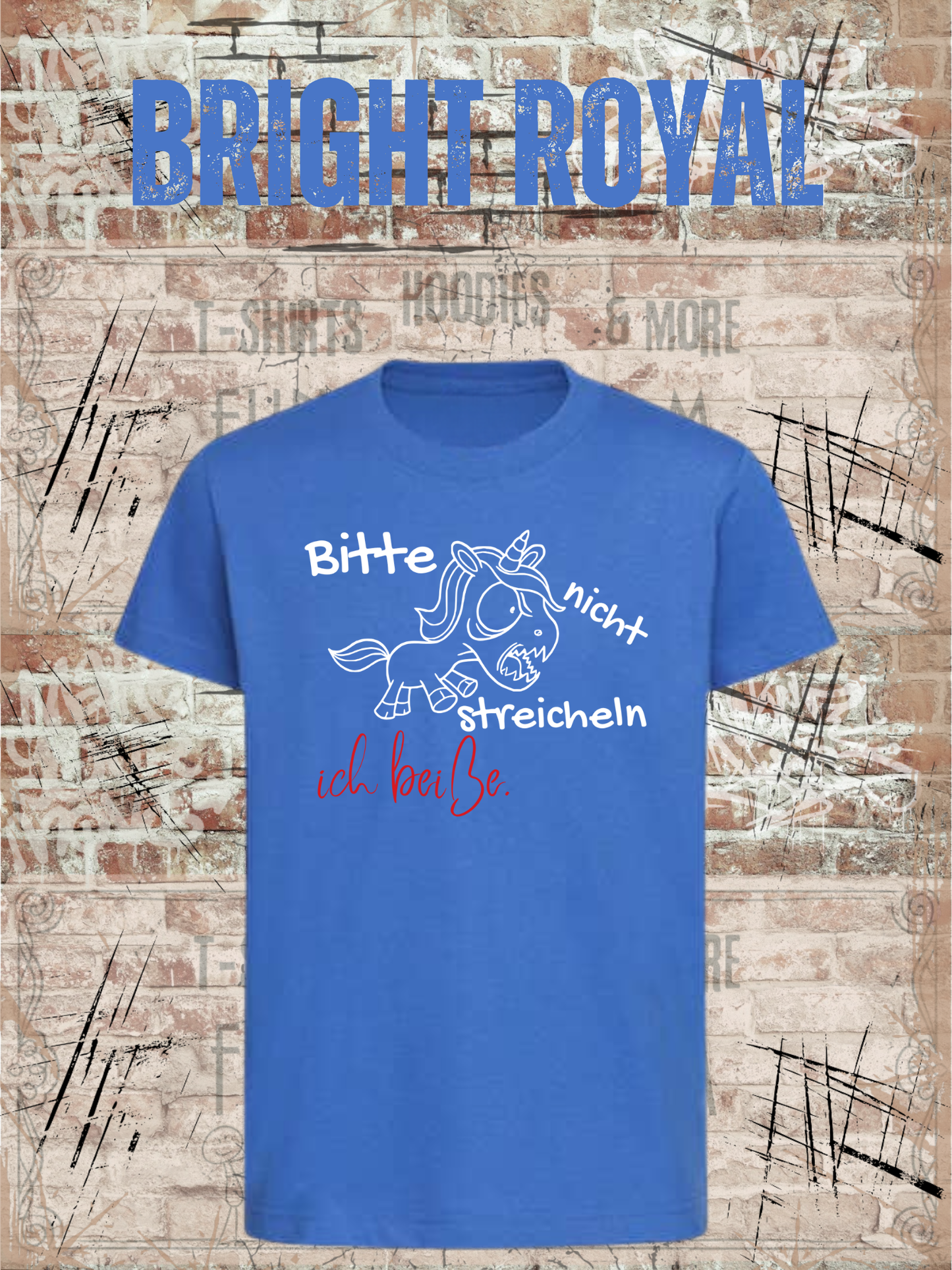 Kinder T-Shirt Einhorn bitte nicht streicheln, ich beiße Witziges Kids T-Shirt Geschenkidee