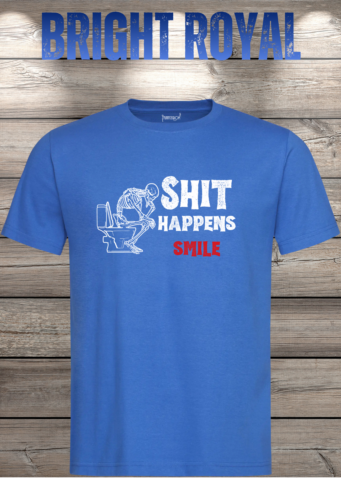 T-Shirt 'Shit happens smile' - Skelett Design - Witziges Spruch T-Shirt Unisex - Geschenkidee