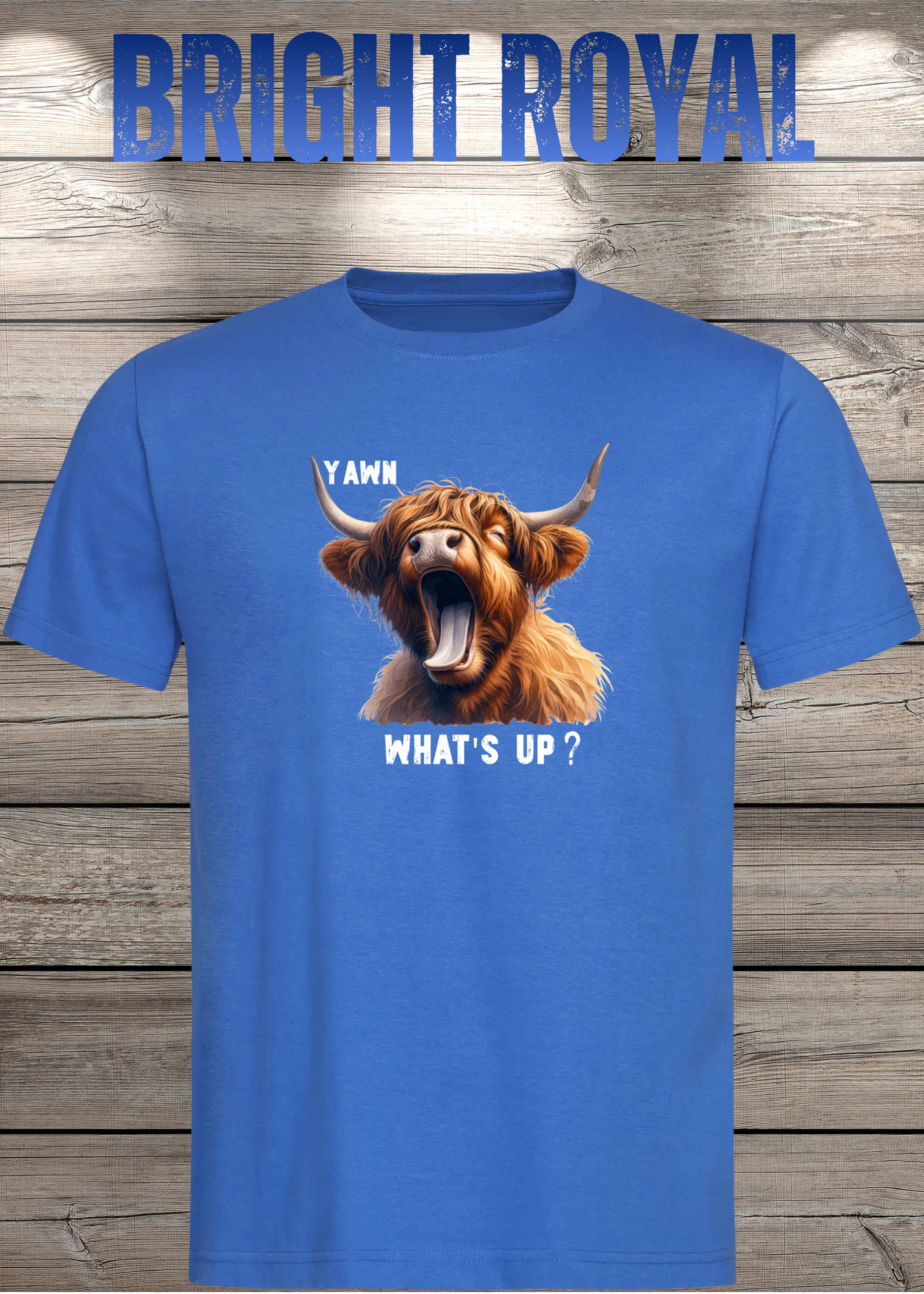 Highland Kuh T-Shirt Yawn, what's up? - Für Professionelle Faulpelze