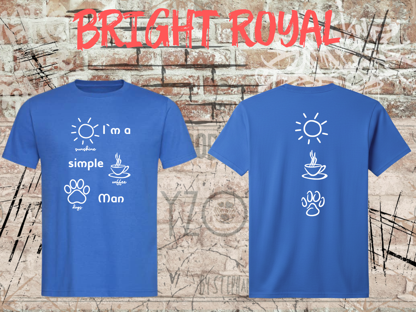 Herren T-Shirt I'm a simple Man Kaffee Sonnenschein Hunde Witziges Statement Shirt Lustiges Geschenk