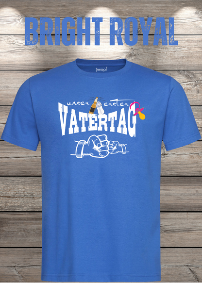 Herren T-Shirt für Papas mit Mädels Unser erster Vatertag Partnerschirt Vater Tochter T-Shirt in Bright Royal.