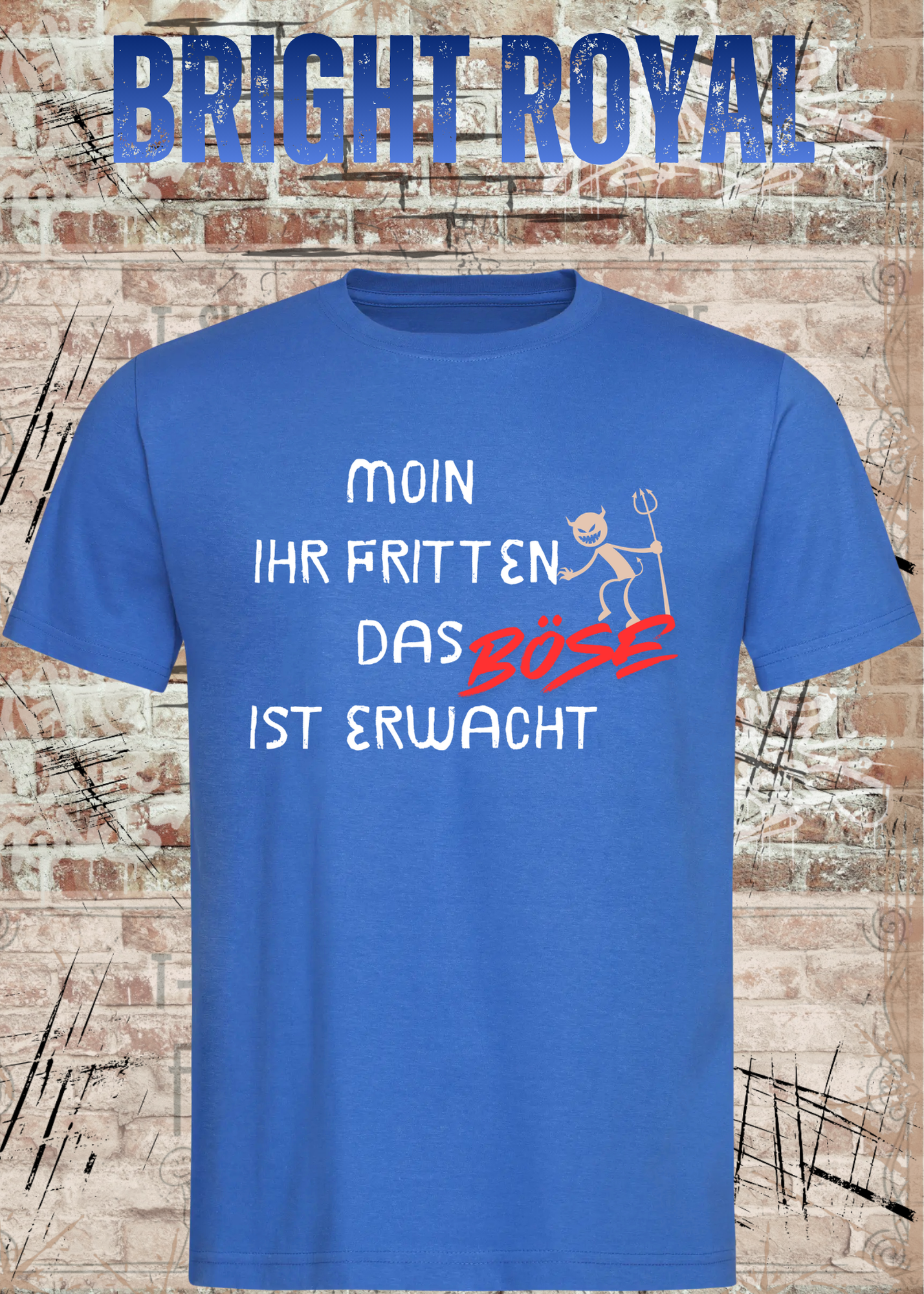 Moin Ihr Fritten das Böse ist erwacht T-Shirt – Lustiger Morgenmuffel Spruch Unisex