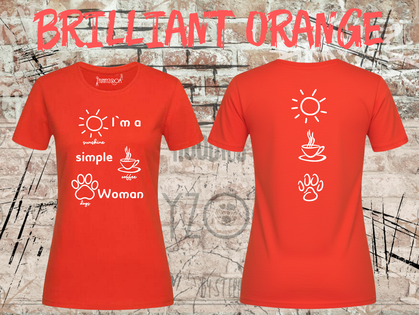 T-Shirt I'm a simple Woman Sunshine Coffee and Dogs Lustige Sprüche Geschenkidee Freizeit viele Farben