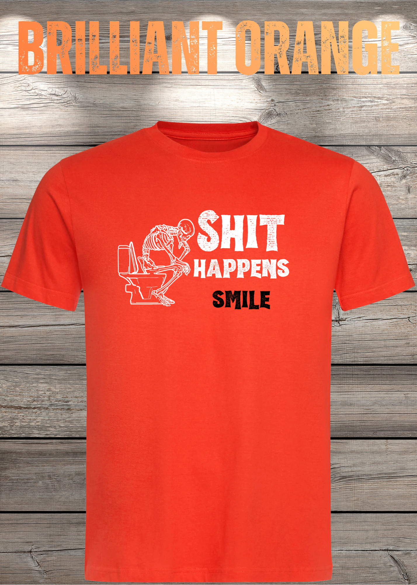 T-Shirt 'Shit happens smile' - Skelett Design - Witziges Spruch T-Shirt Unisex - Geschenkidee