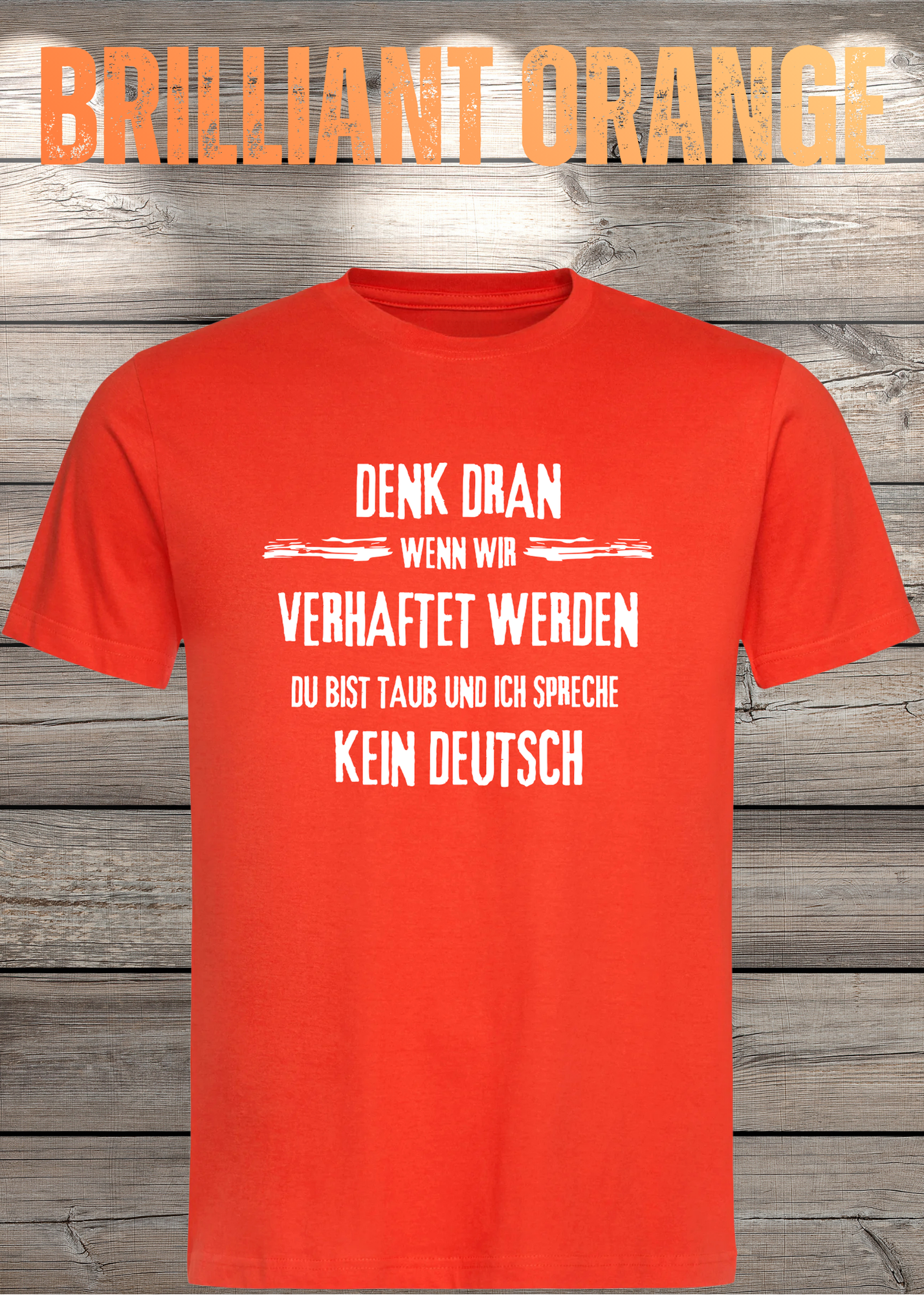Denk dran: Du bist taub, ich spreche kein Deutsch - Freundschafts T-Shirt