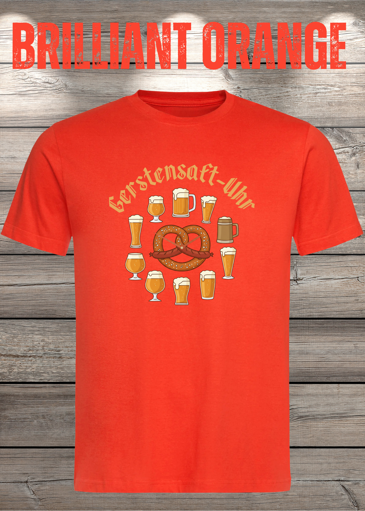 T-Shirt Gerstensaft Uhr Bieruhr Geschenkidee T-Shirt Freizeit T-Shirt Unisex in vielen Farben und Größen
