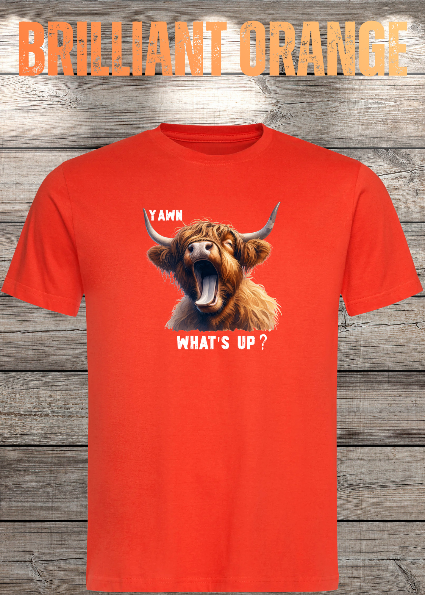 Highland Kuh T-Shirt Yawn, what's up? - Für Professionelle Faulpelze