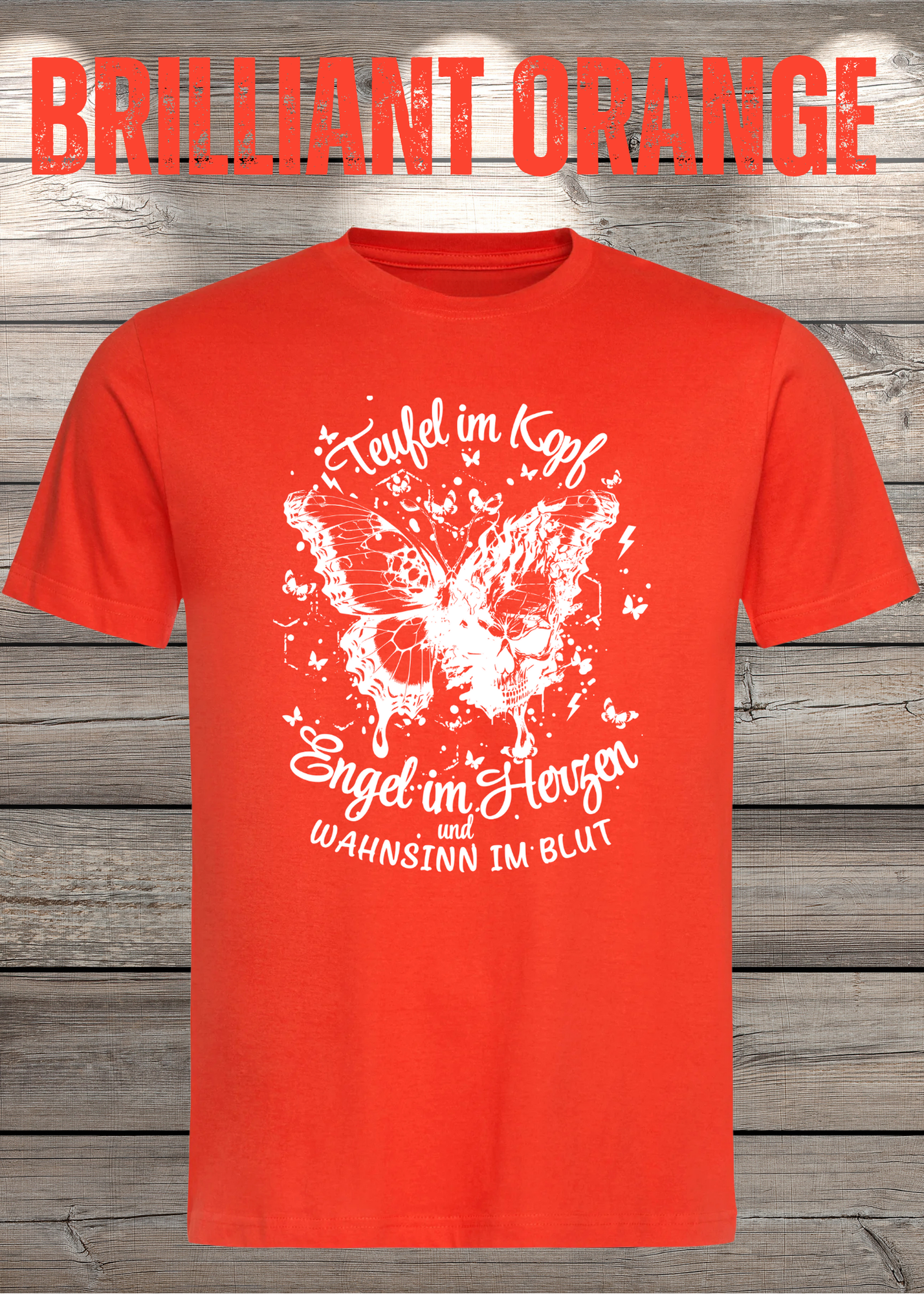 T-Shirt Teufel im Kopf Engel im Herzen Witziges T-Shirt mit Spruch Geschenkidee Unisex