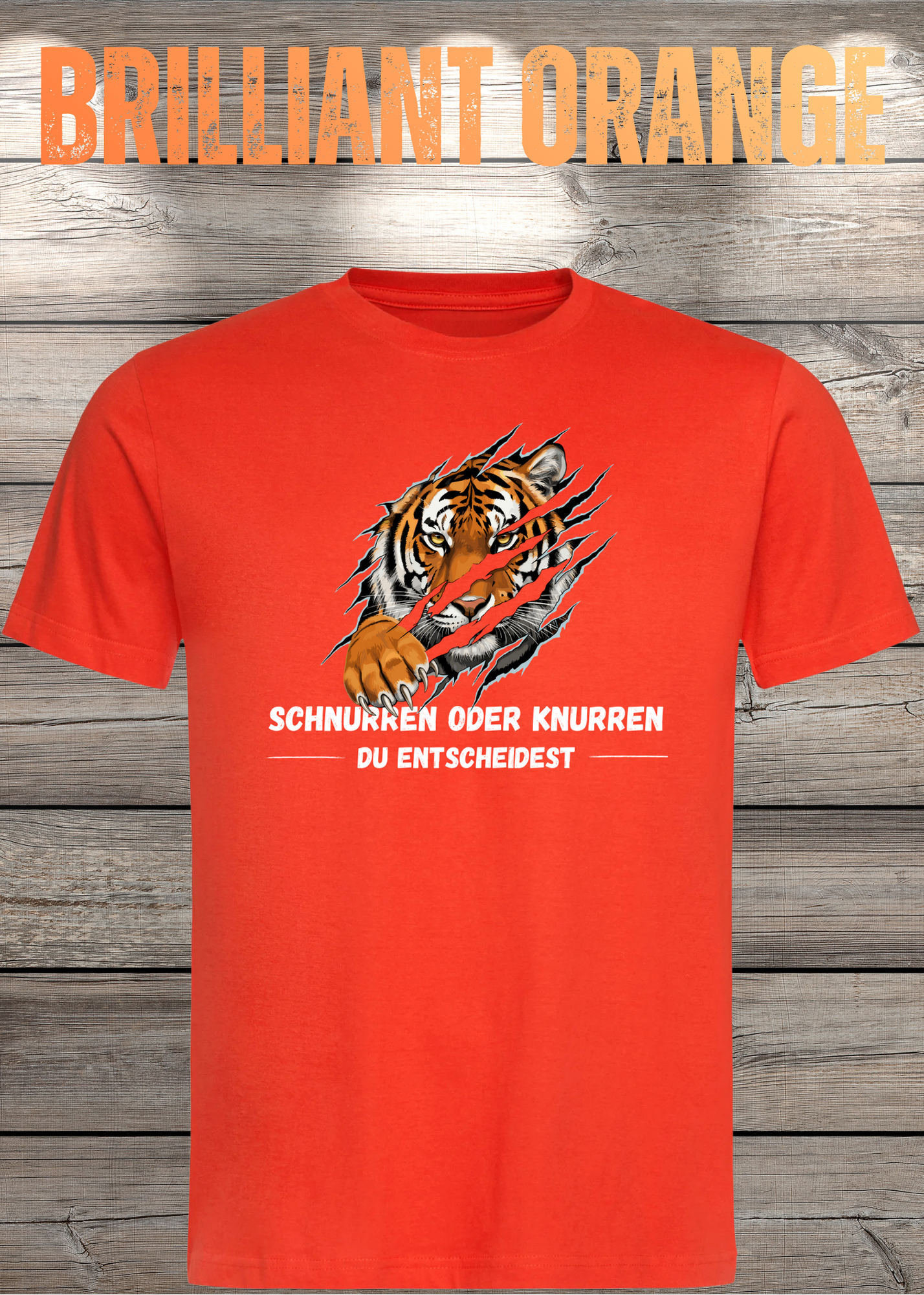 Tiger T-Shirt Unisex - Schnurren oder Knurren Du Entscheidest - Lustiges Raubtier-Shirt