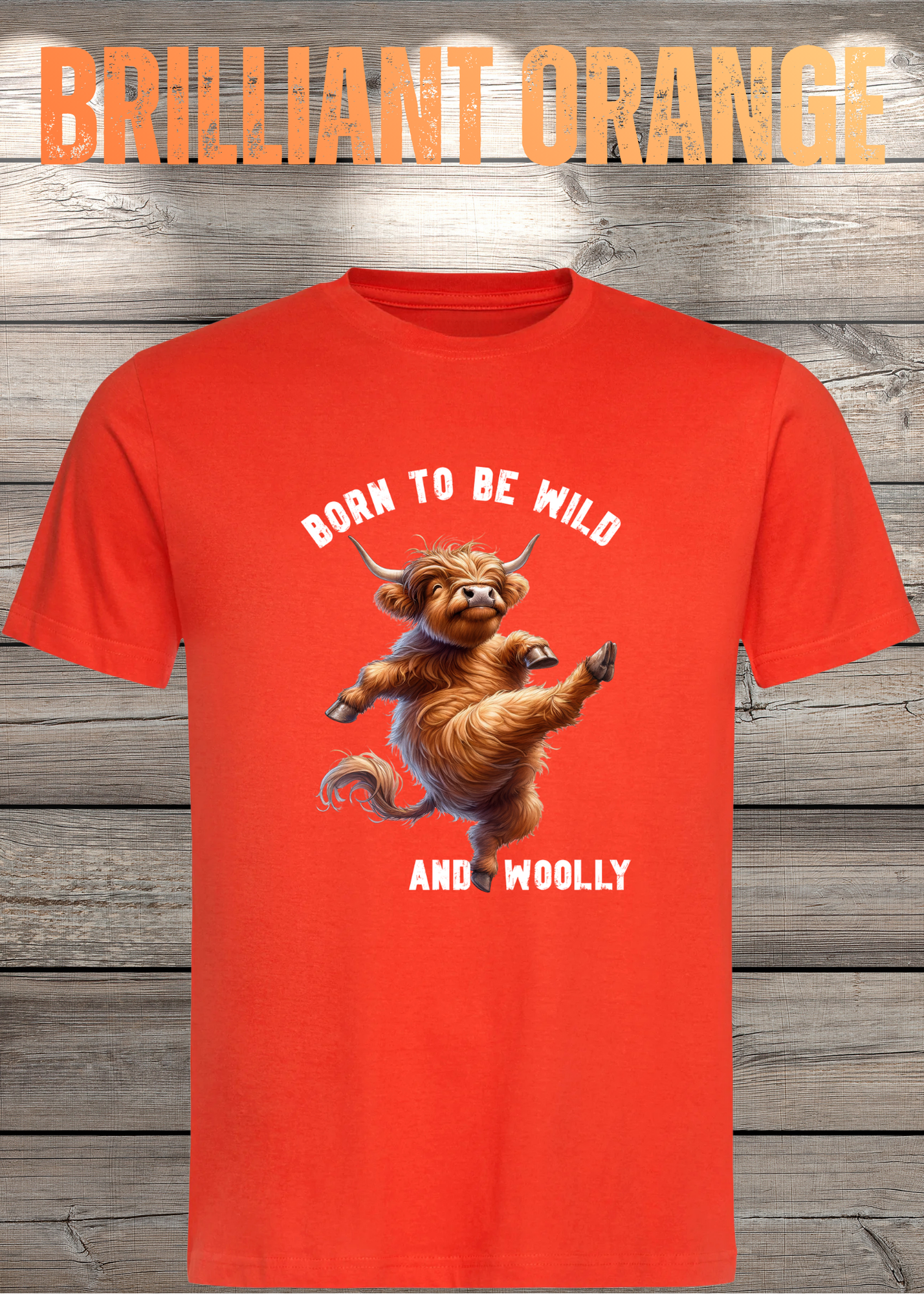Highland Kuh T-Shirt Born to be Wild and Woolly - Sarkastisches Faulpelz Design