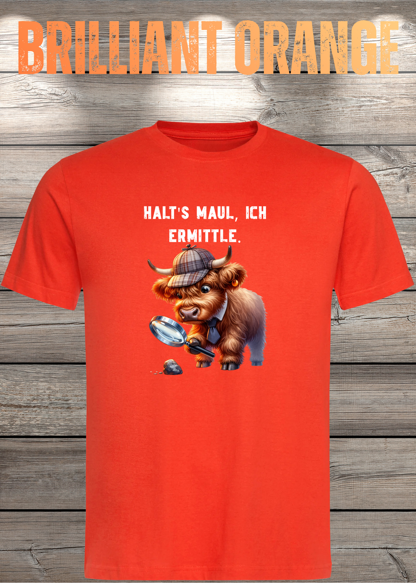 Highland Kuh Unisex T-Shirt - Haltś maul, ich ermittle! - Lustiges Detektiv-Shirt