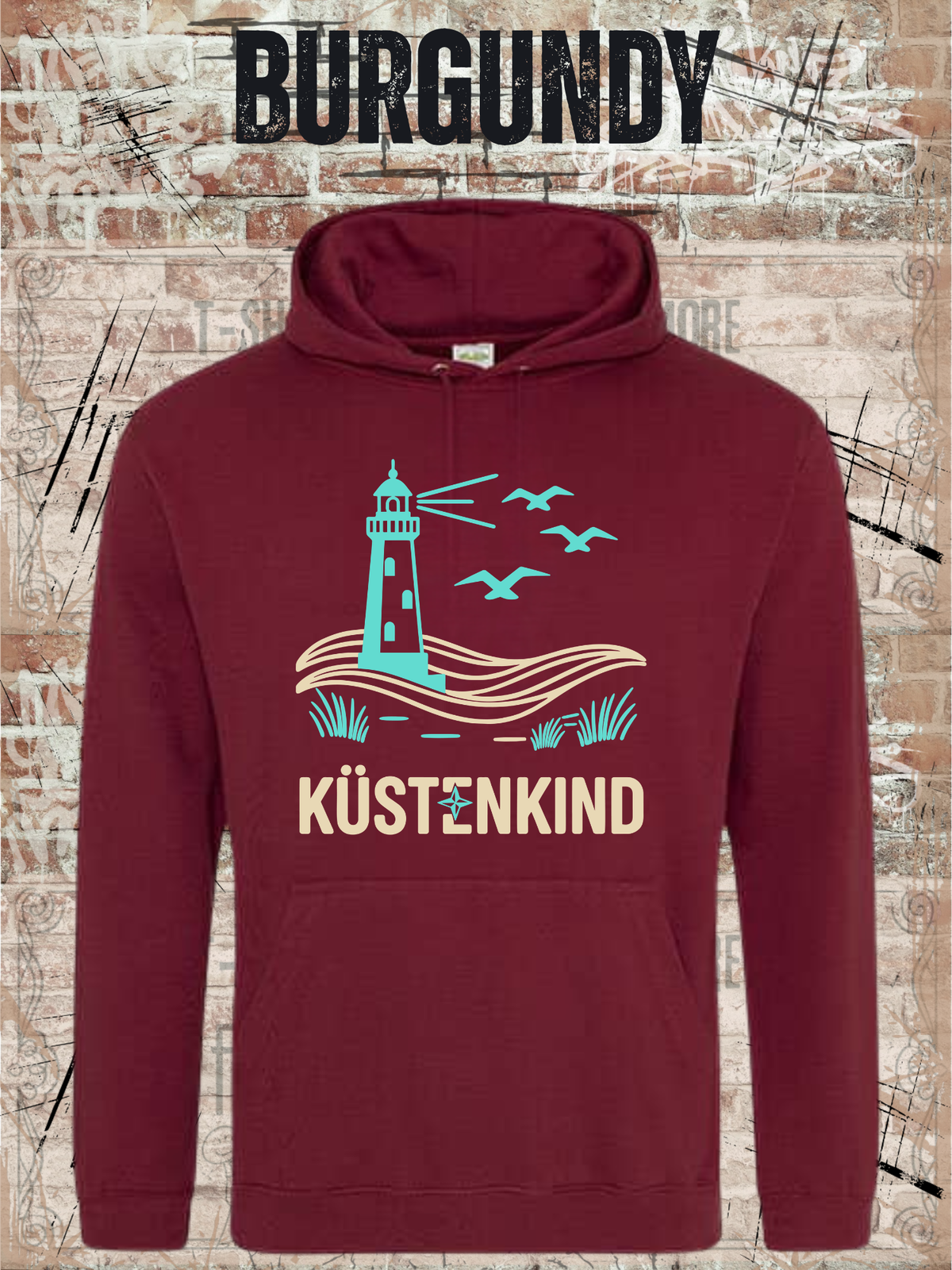 Küstenkind Hoodie mit Leuchtturm – Unisex