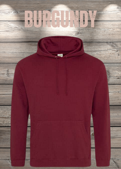 Hoodie Unisex mit Wunschmotiv bedrucken in Burgundy.