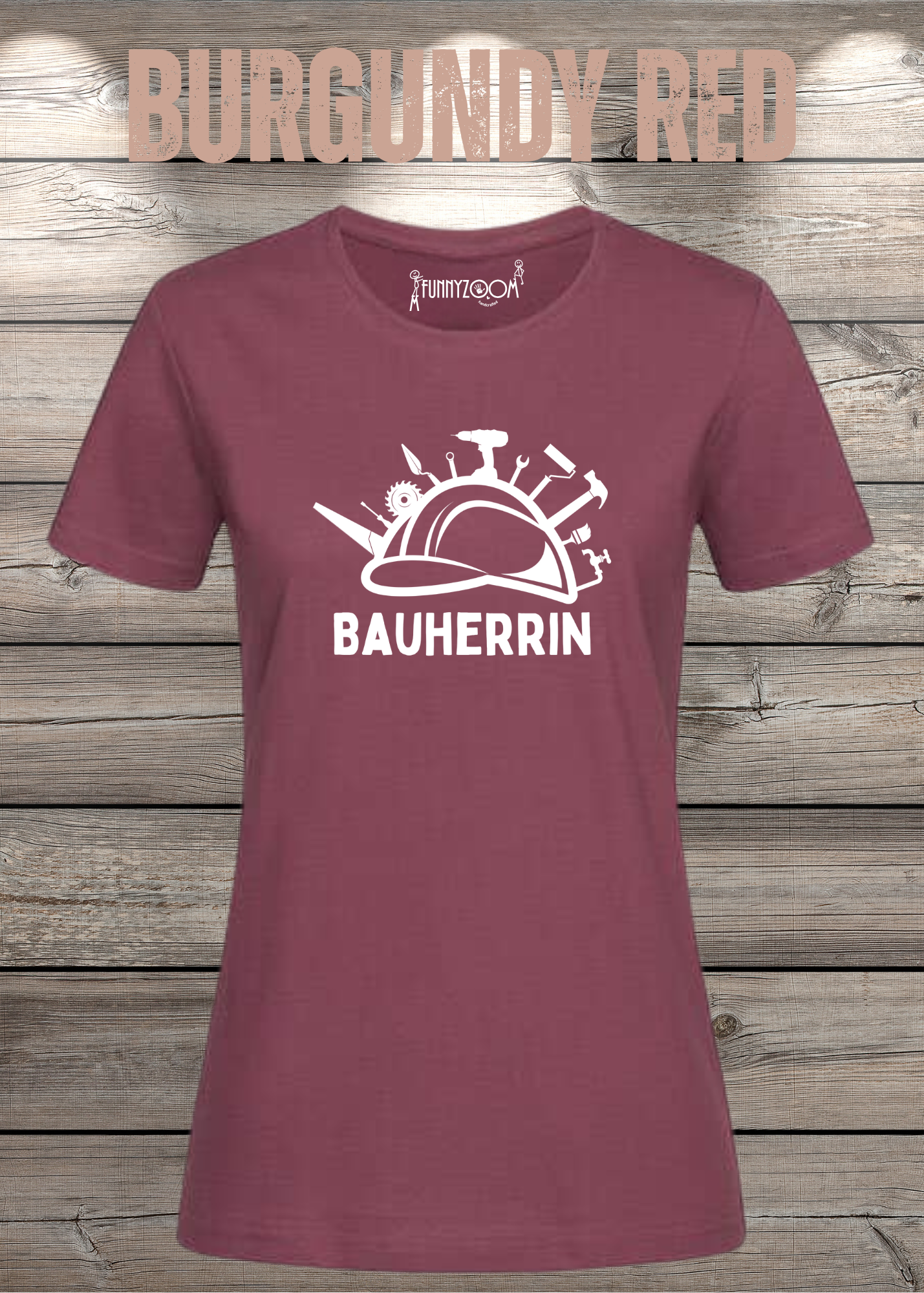 Damen T-Shirt Bauherrin Geschenkidee für Hausbesitzerin Witziges T-Shirt mit Spruch Lustiges Freizeit T-Shirt Haus bauen