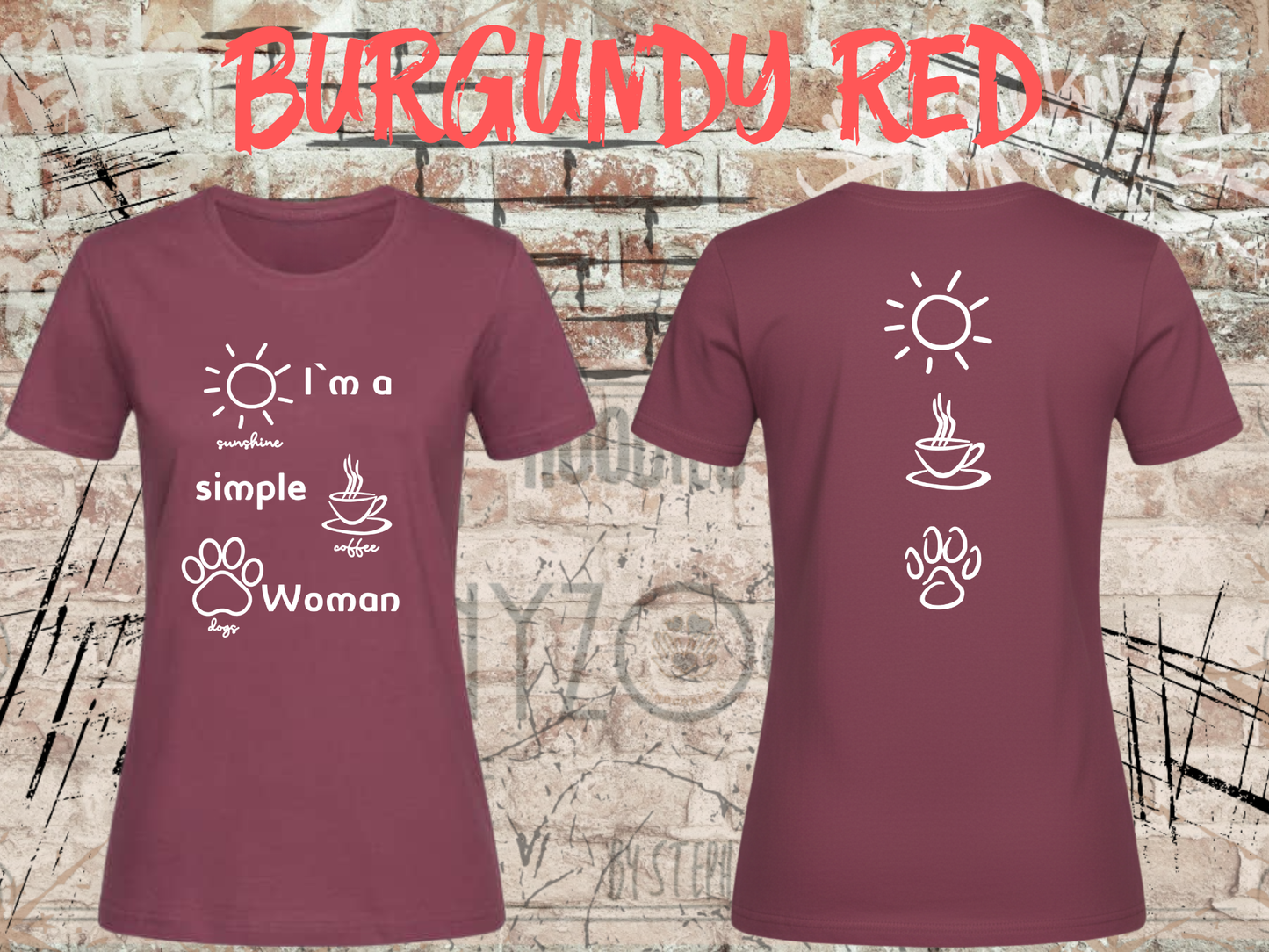 T-Shirt I'm a simple Woman Sunshine Coffee and Dogs Lustige Sprüche Geschenkidee Freizeit viele Farben