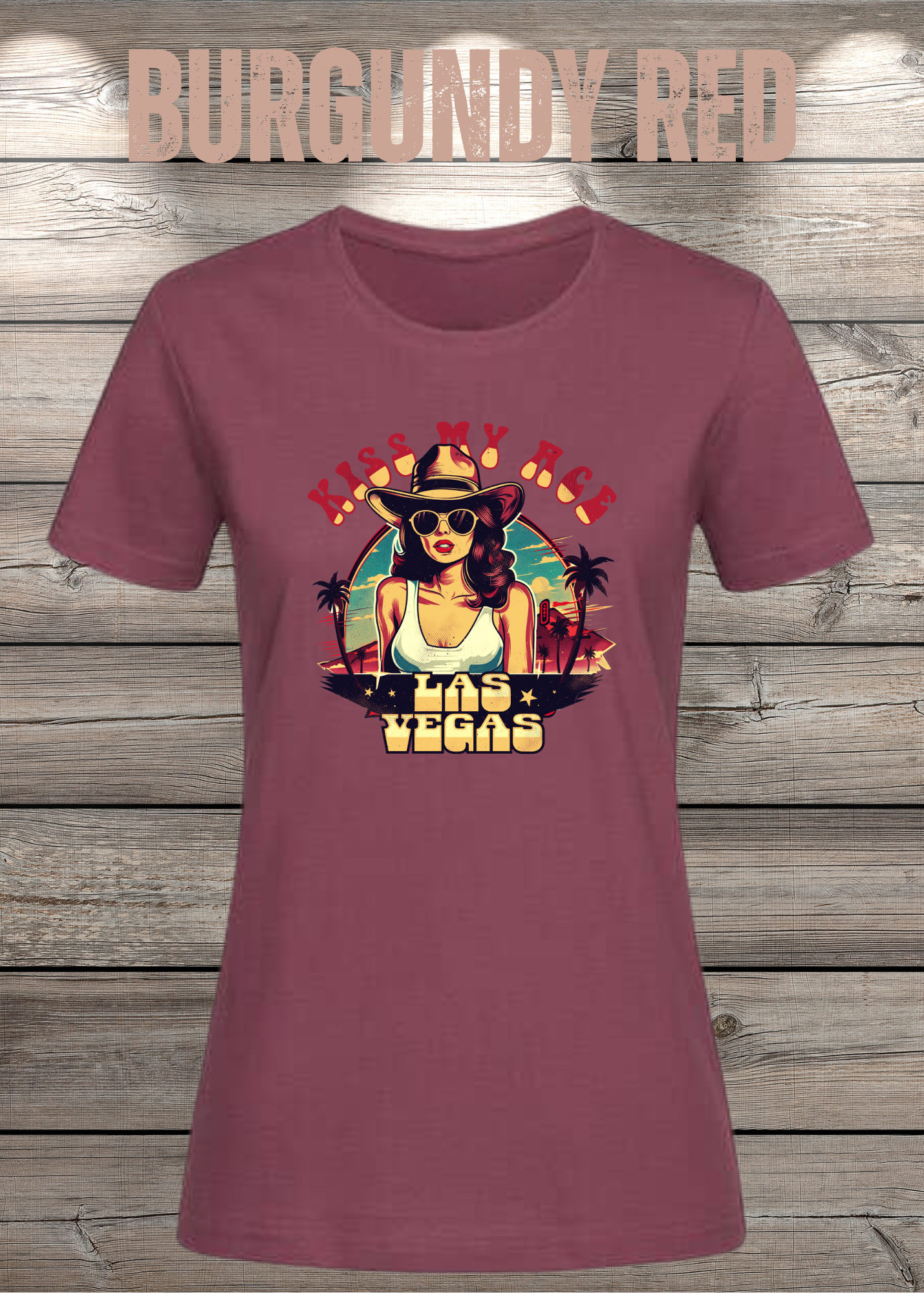 Kiss my Ace - Las Vegas Damen T-Shirt mit Spruch