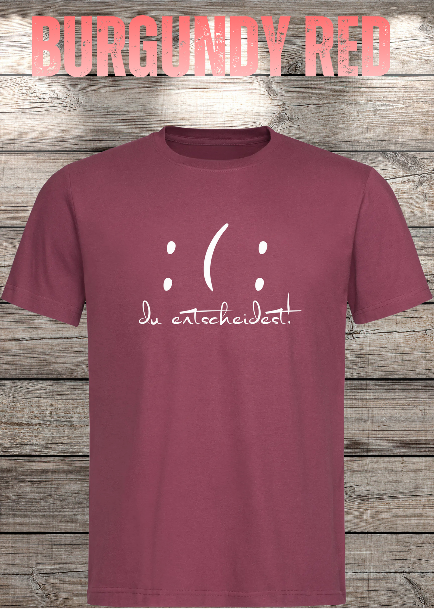 T-Shirt 'Du entscheidest' - Witziges Spruch-Shirt mit gutem & bösem Smiley