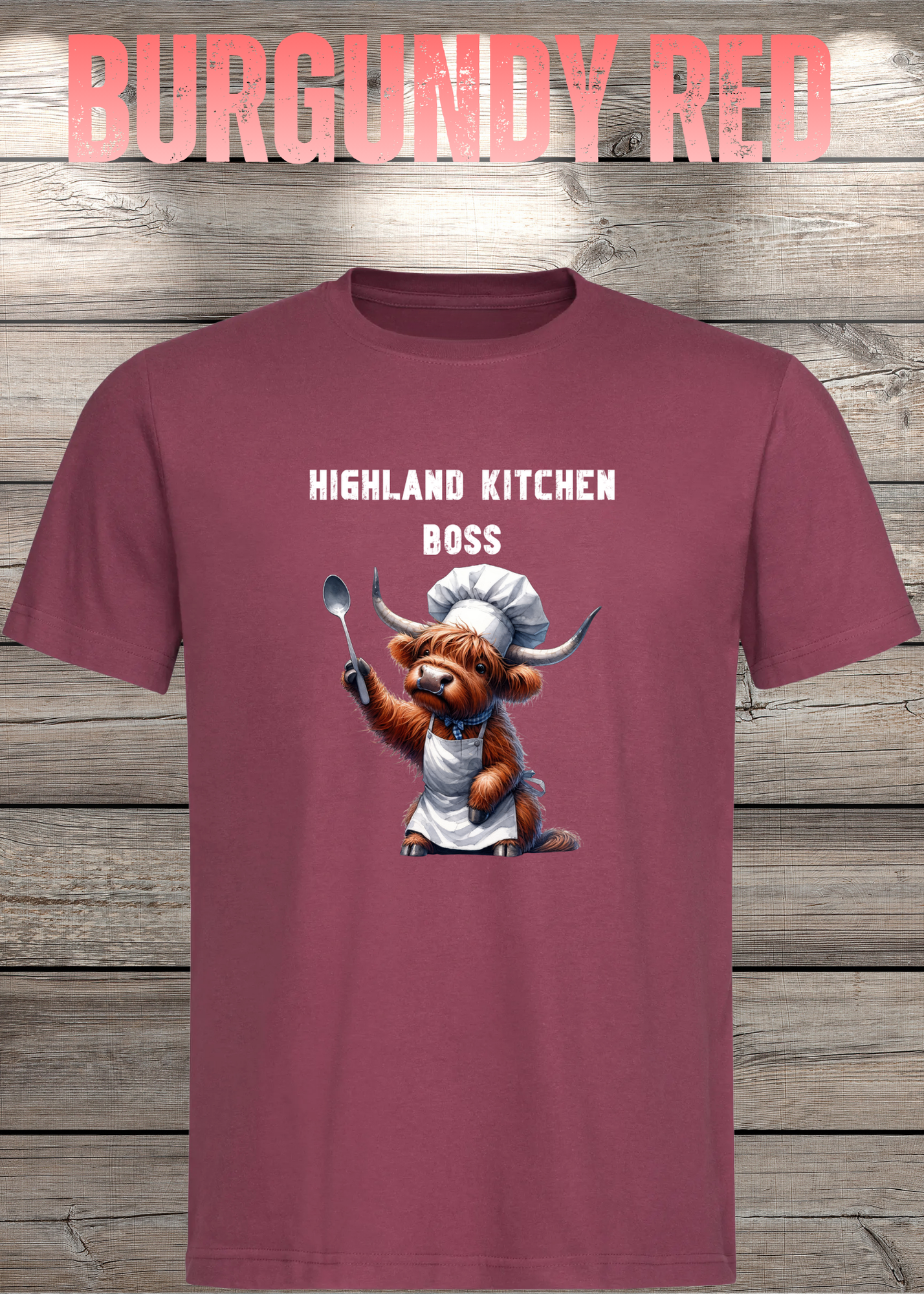 Highland Kuh Unisex T-Shirt Highland Kitchen Boss - Zottel-Chef - Zottel Chefin
