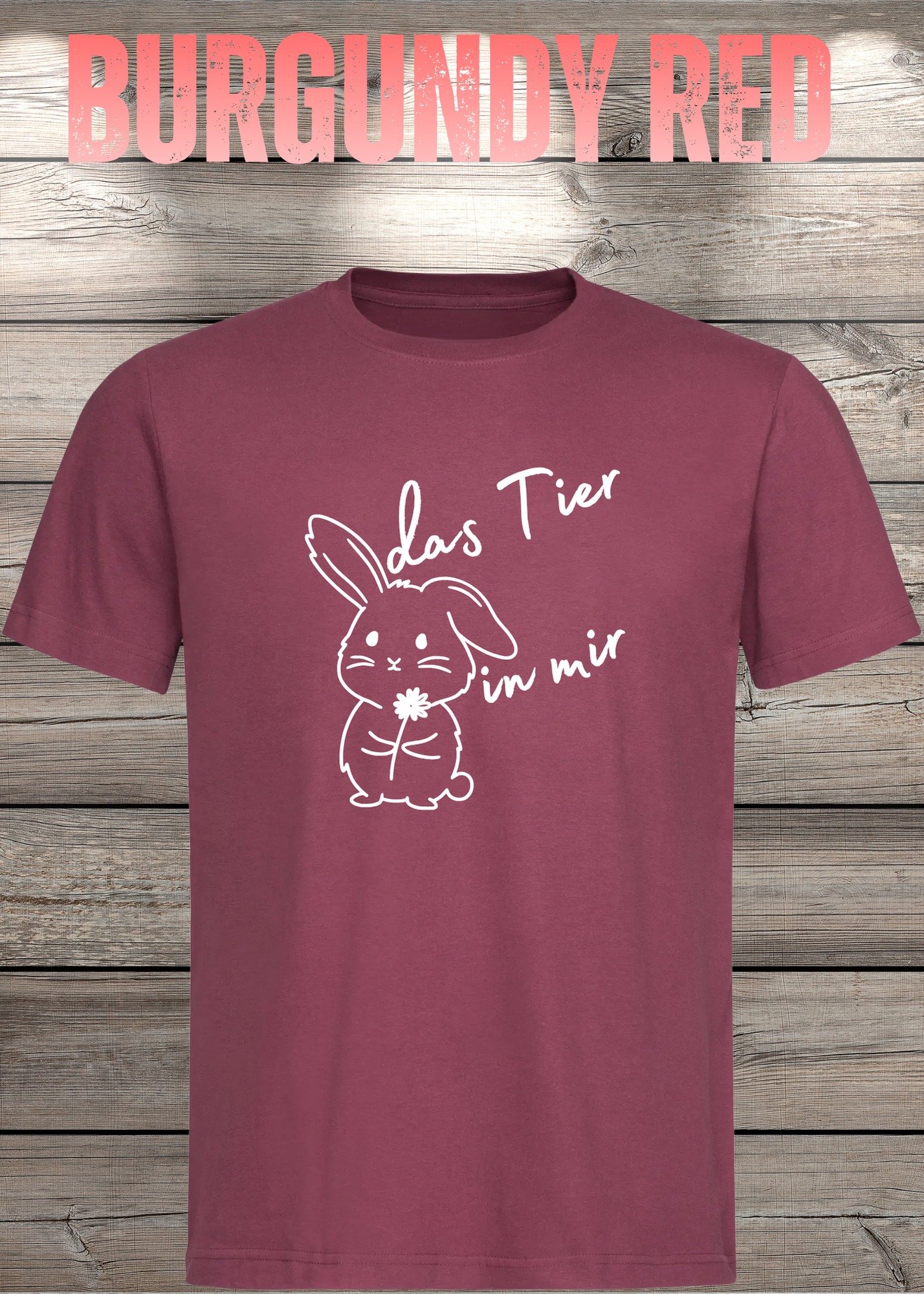 T-Shirt 'Das Tier in mir' - Witziges Spruch-Shirt mit süßem Hasen-Motiv