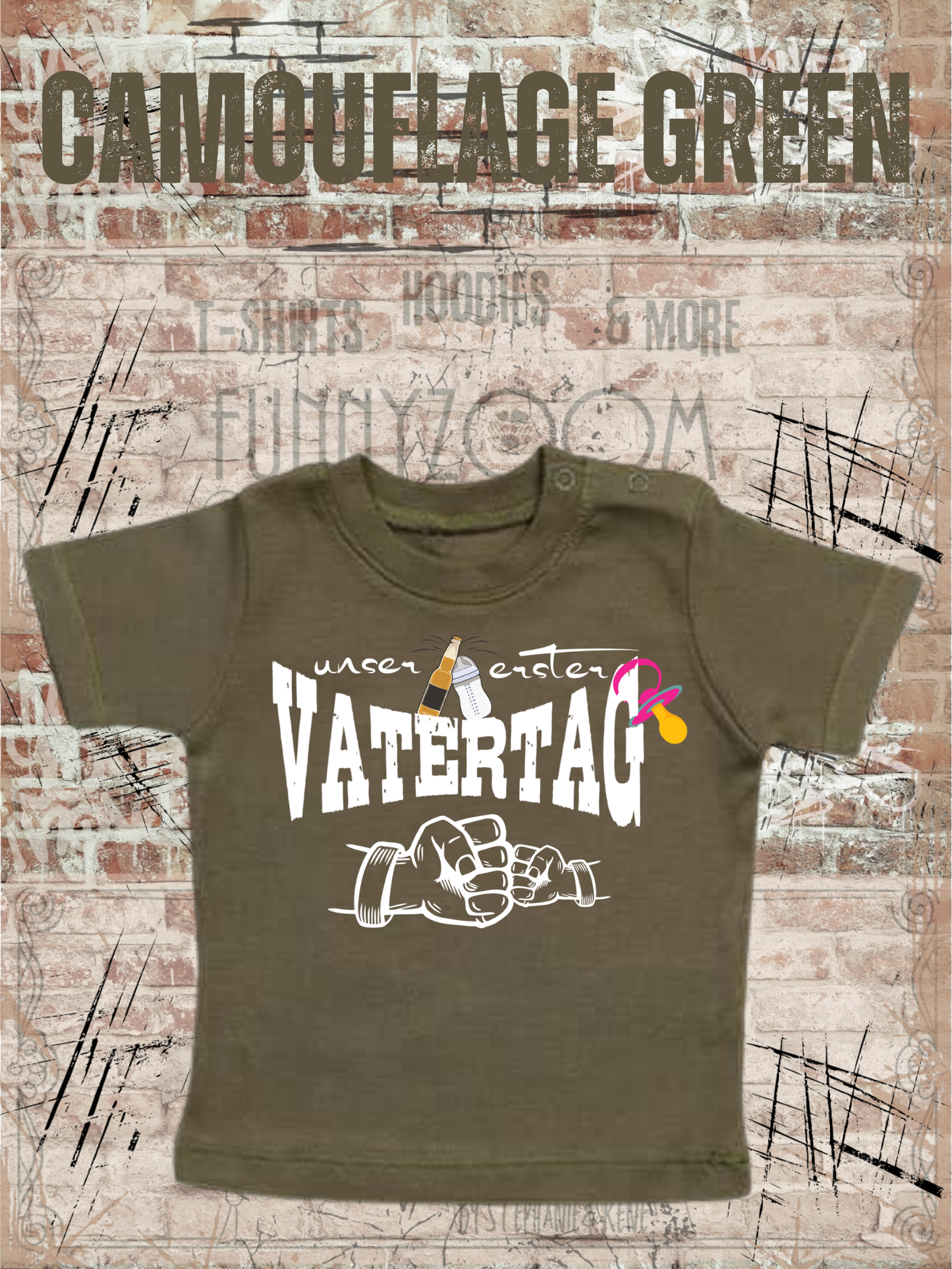 Baby Maedchen T-Shirt Unser erster Vatertag Suesse Geschenkidee Papa Witziges Baby Shirt