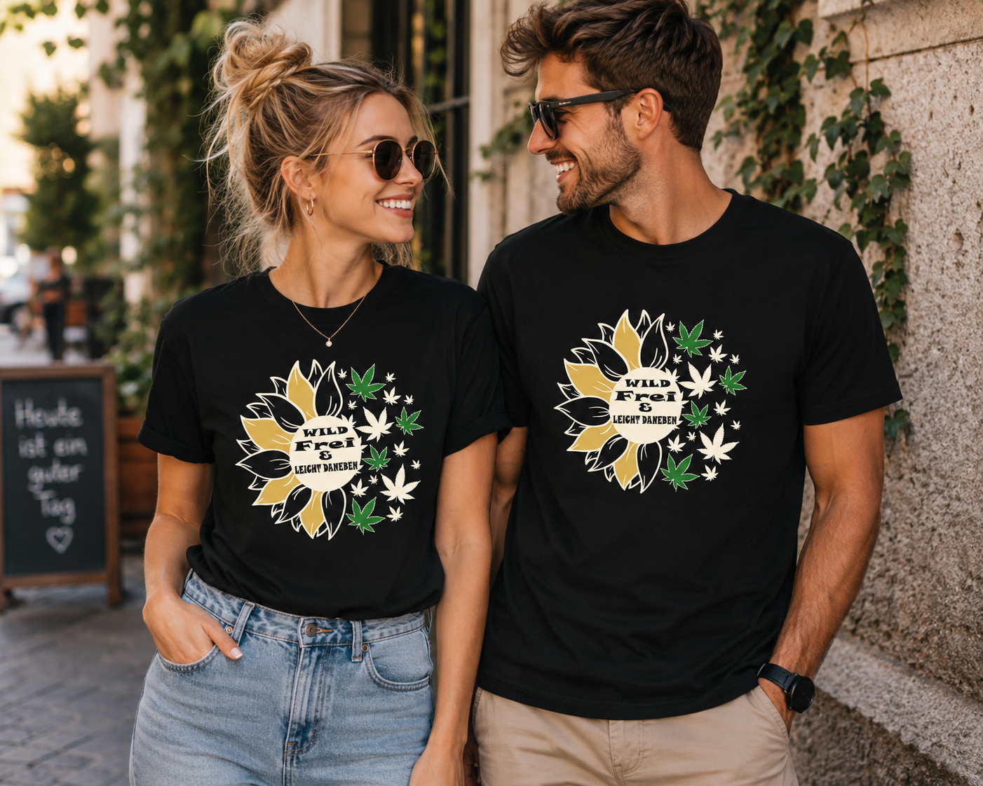 Wild Frei & Leicht Daneben Sonnenblumen Unisex T-Shirt