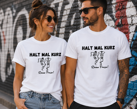 Halt mal kurz deine Fresse! Lustiges Skelett T-Shirt mit Spruch Unisex