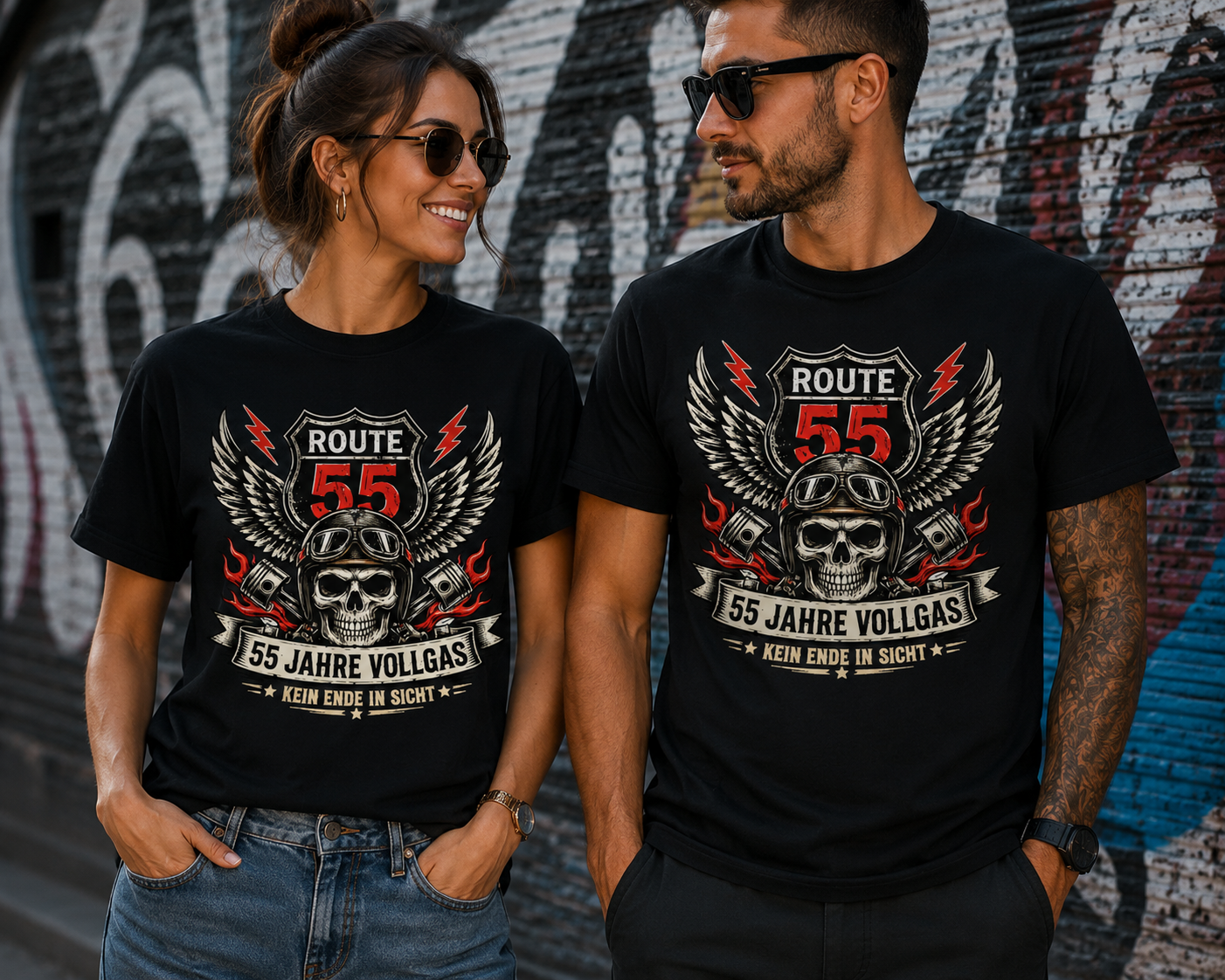 55 Jahre Vollgas T-Shirt – Route 55 | Lustiges 55. Geburtstag Geschenk für Männer