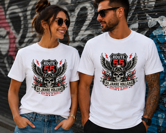 55 Jahre Vollgas T-Shirt – Route 55 | Lustiges 55. Geburtstag Geschenk für Männer