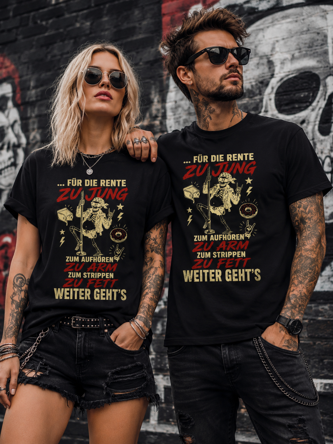 Für die Rente zu jung – Zum Aufhören zu arm T-Shirt