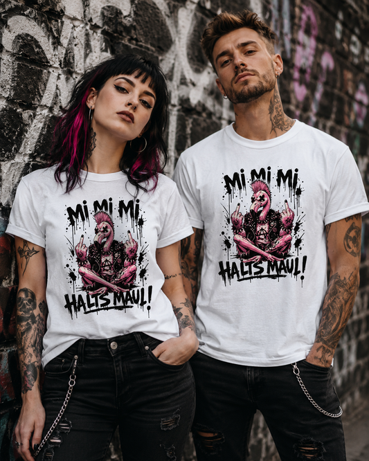 Motz-Flamingo Fred T-Shirt – Mi Mi Mi Halt’s Maul Punk Shirt