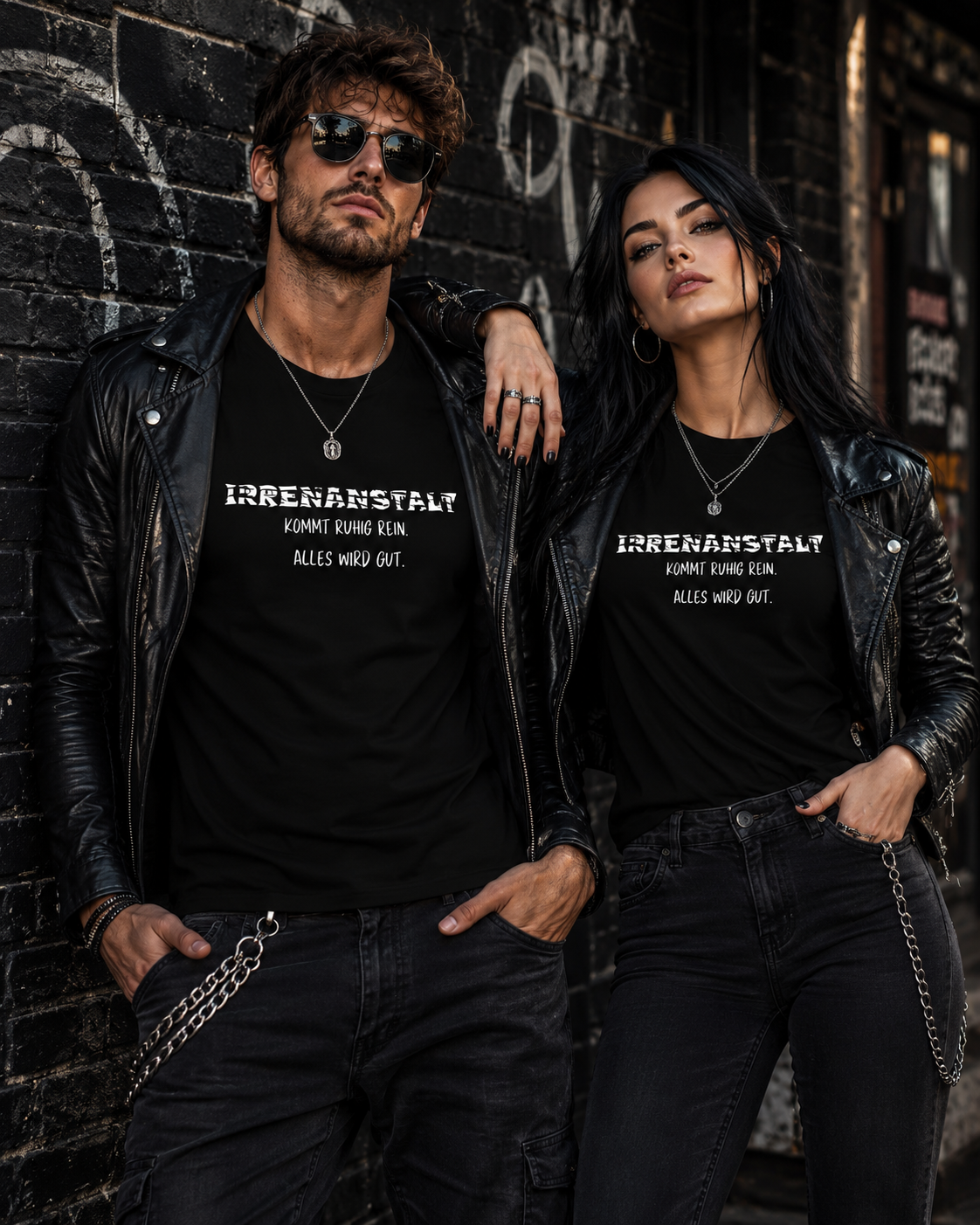 Irrenanstalt – Kommt ruhig rein, alles wird gut | Lustiges T-Shirt mit schwarzem Humor