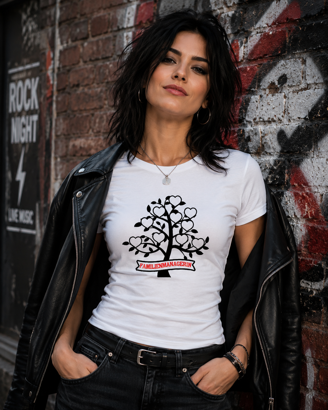 Familienmanagerin T-Shirt Damen – Herzbaum | Geschenk für Mama