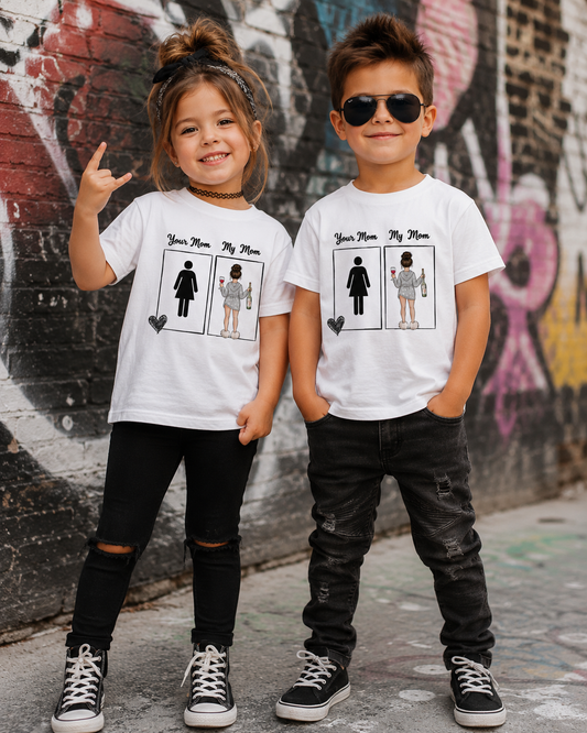 Your Mom My Mom – Lustiges Kinder T-Shirt mit Mama-Motiv
