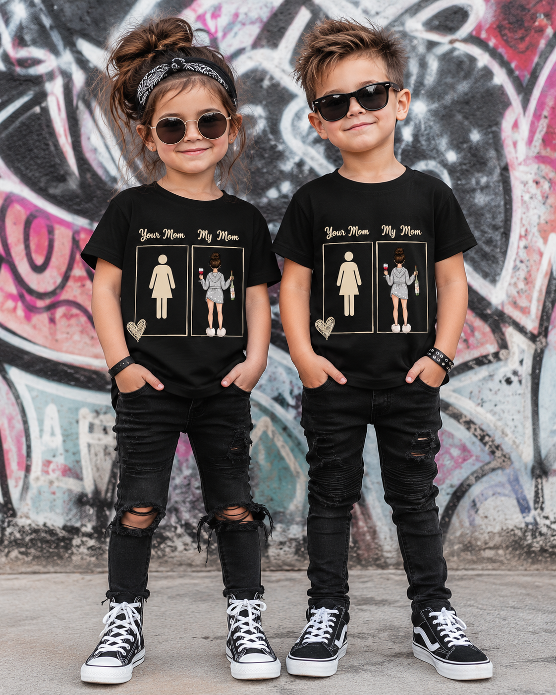 Your Mom My Mom – Lustiges Kinder T-Shirt mit Mama-Motiv