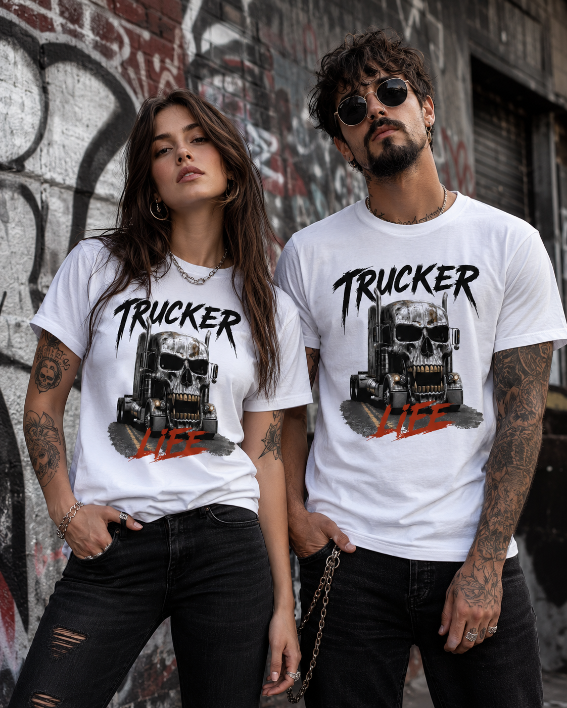 Trucker Life T-Shirt – LKW Totenkopf Shirt für Trucker