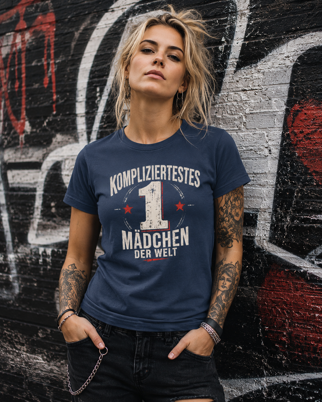 Kompliziertestes Mädchen der Welt – Lustiges Damen T-Shirt | Witziges Statement Shirt