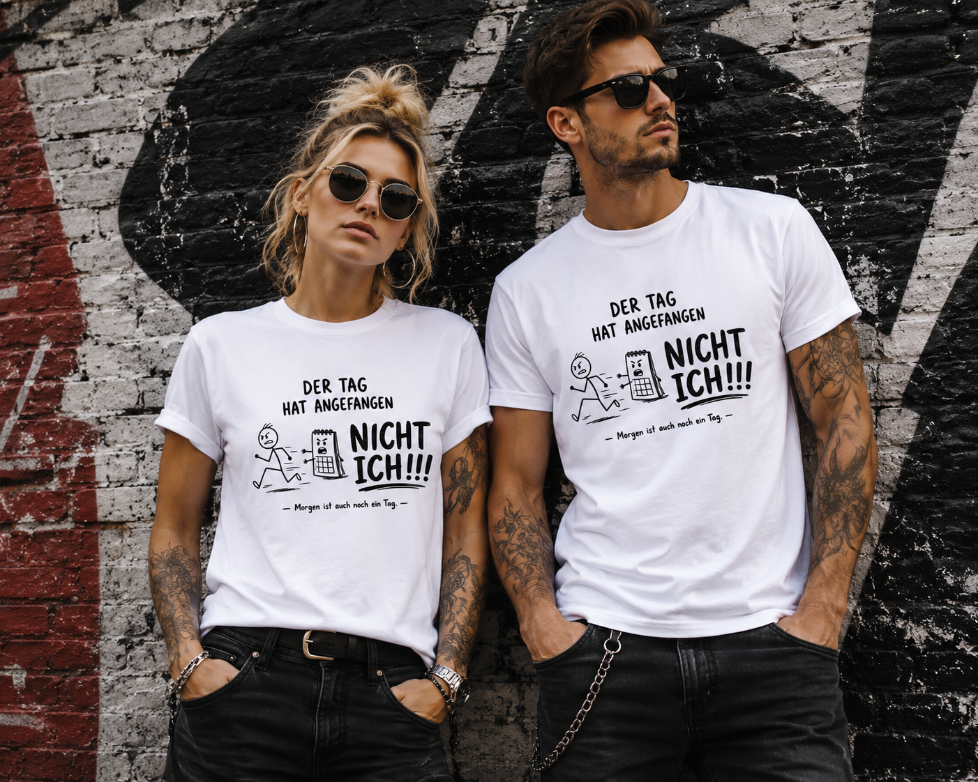 Der Tag hat angefangen, NICHT ICH!!! – Lustiges Unisex T-Shirt mit Spruch | Humor Shirt