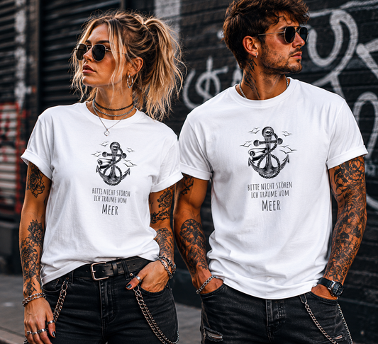 Rockiges Anker T-Shirt Herren & Damen – Bitte nicht stören ich träume vom Meer – Maritime Vintage Shirt