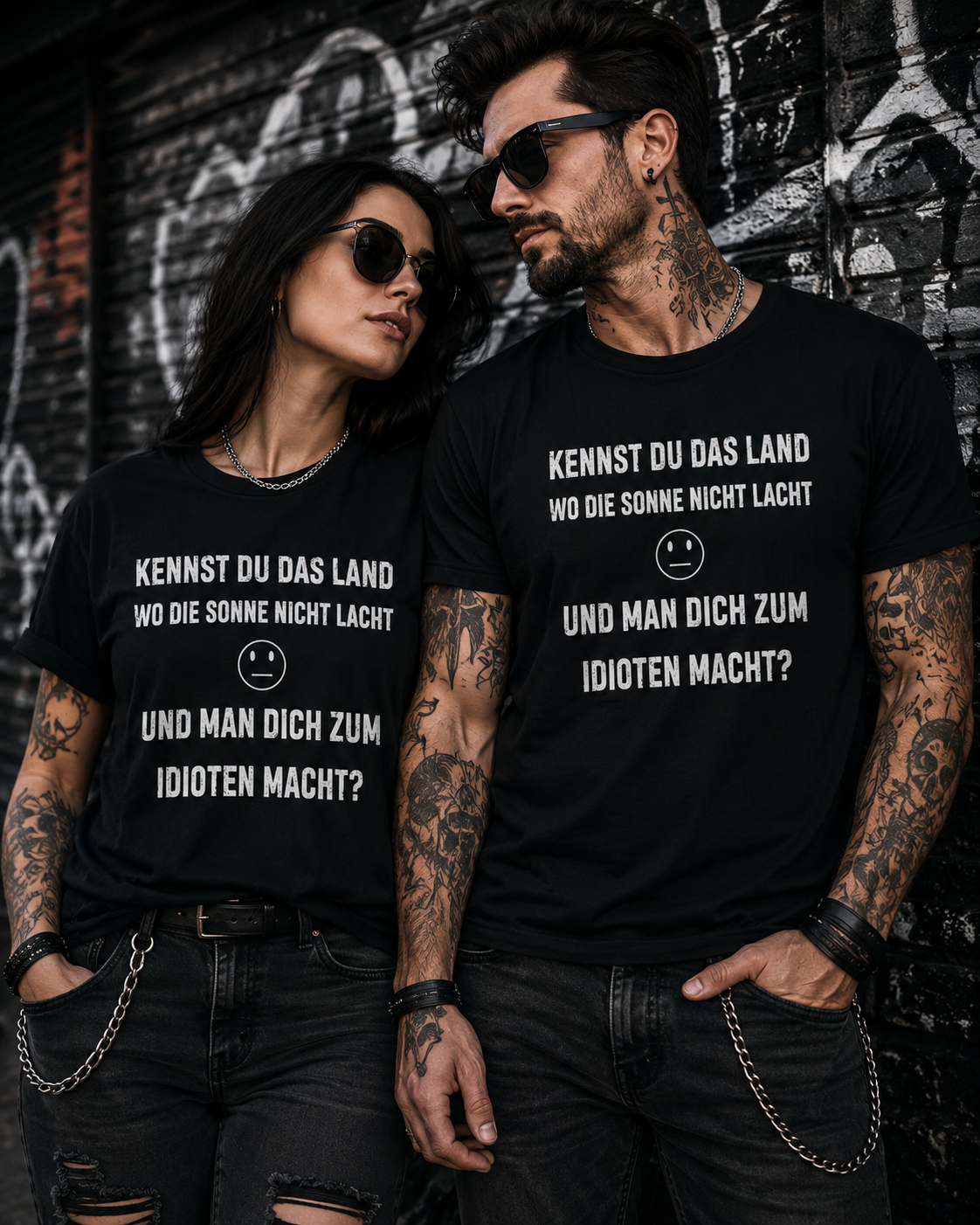 Kennst Du das Land Wo Die Sonne Nicht Lacht T-Shirt – Lustiges Sarkasmus Sprüche Shirt Unisex