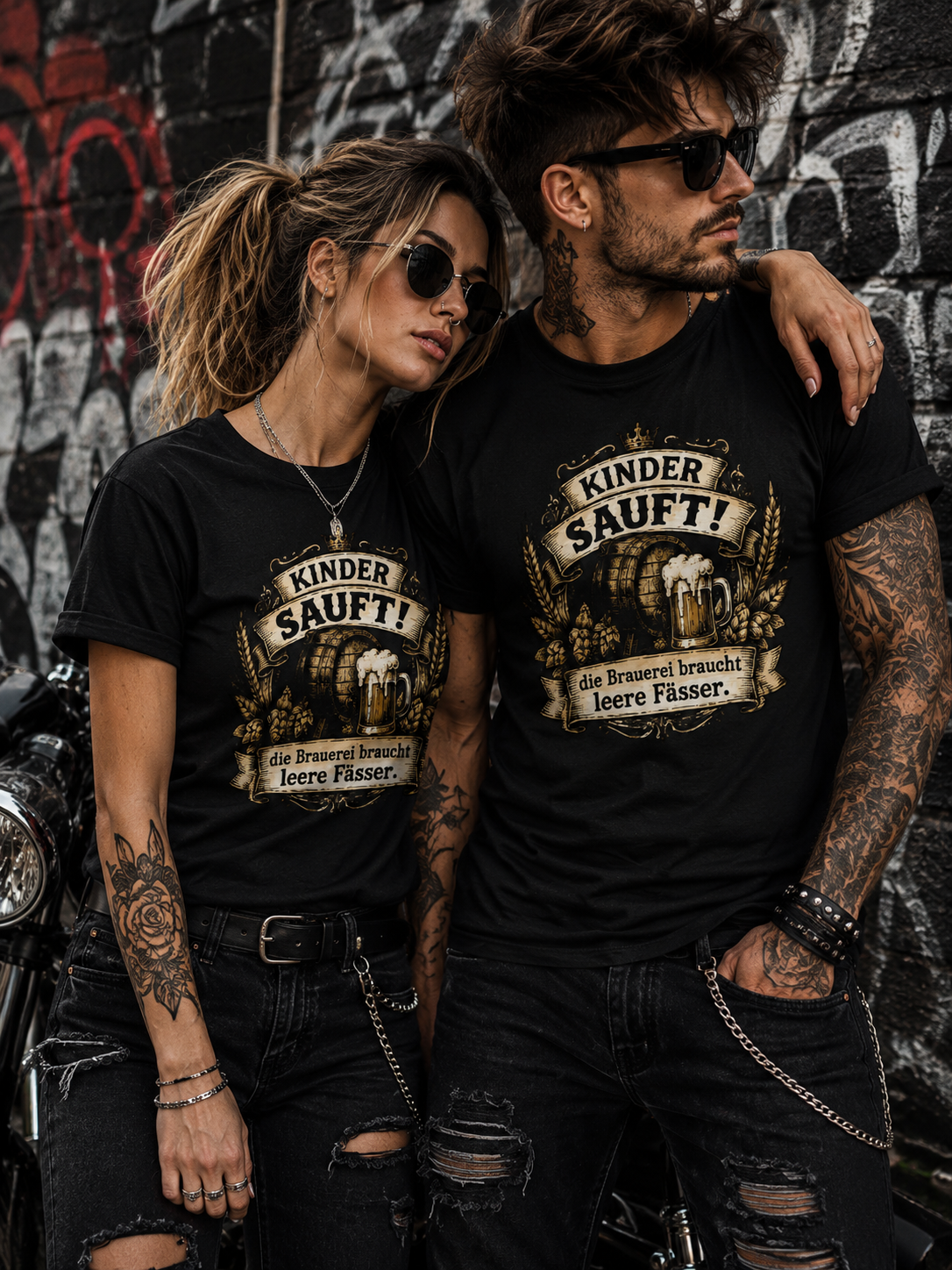 Kinder sauft! – Die Brauerei braucht leere Fässer | Lustiges Bier T-Shirt Unisex