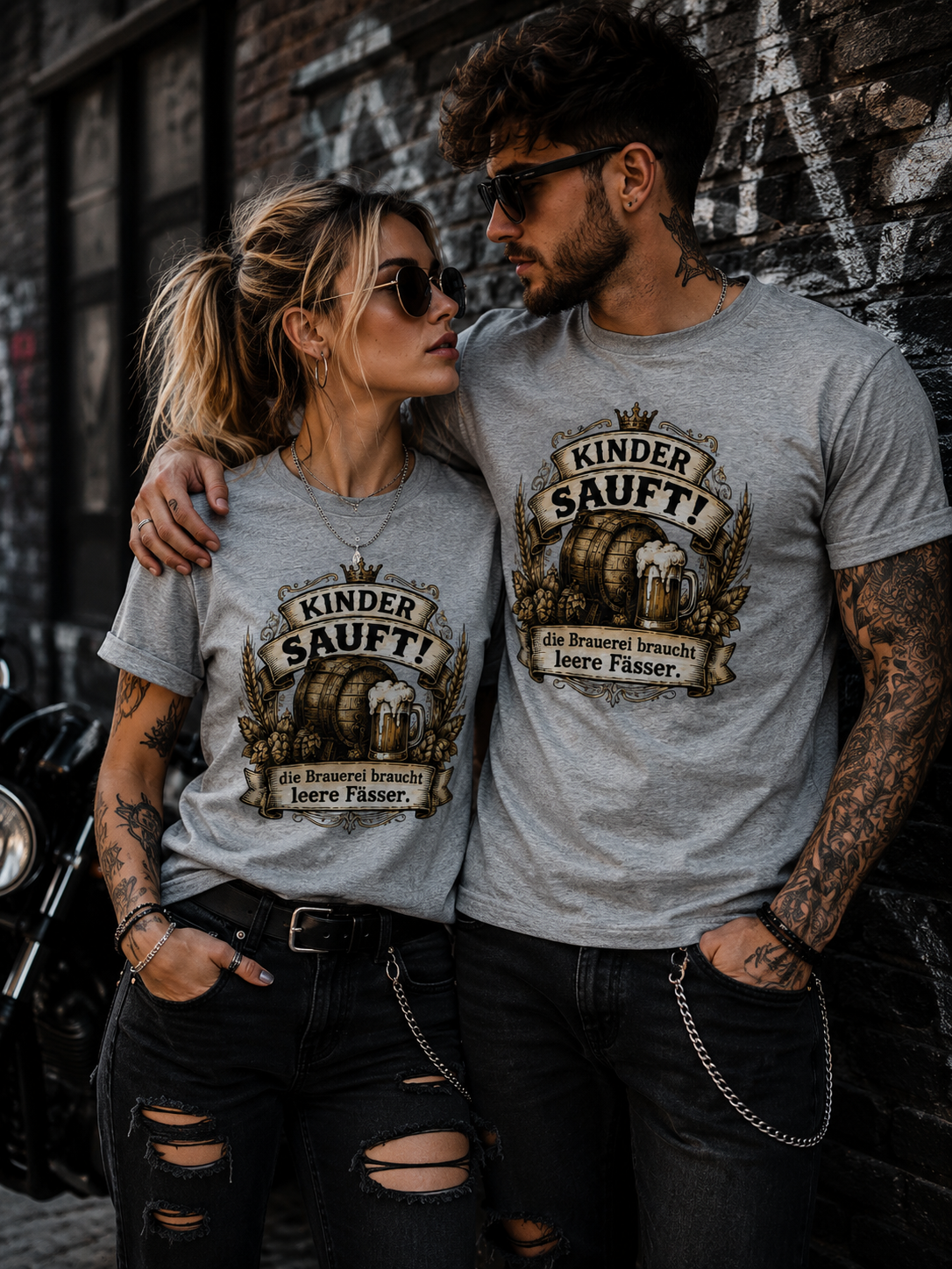 Kinder sauft! – Die Brauerei braucht leere Fässer | Lustiges Bier T-Shirt Unisex