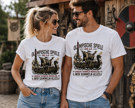 Olympische Spiele 845 A.D. Wikinger T-Shirt – Andere sammeln Medaillen wir sammeln alles Unisex
