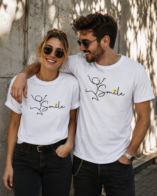 Smile Shirt – Minimalistisches Unisex T-Shirt mit Positive Vibes Design