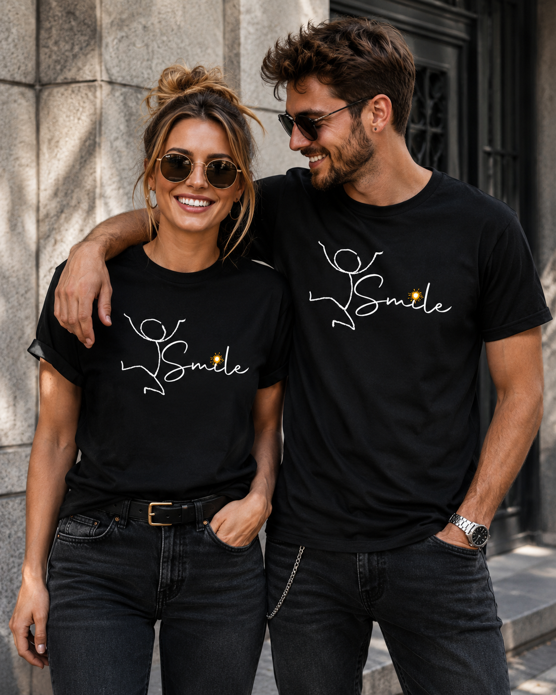 Smile Shirt – Minimalistisches Unisex T-Shirt mit Positive Vibes Design