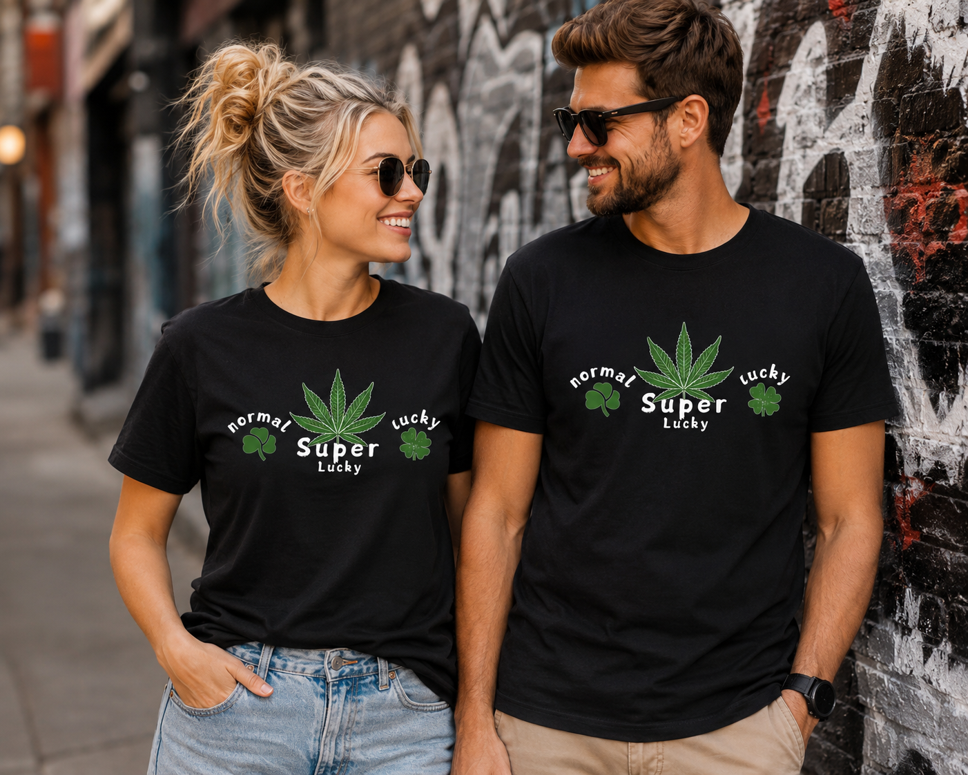 Normal Lucky – Super Lucky Cannabis Kleeblatt Fun Shirt | Unisex T-Shirt