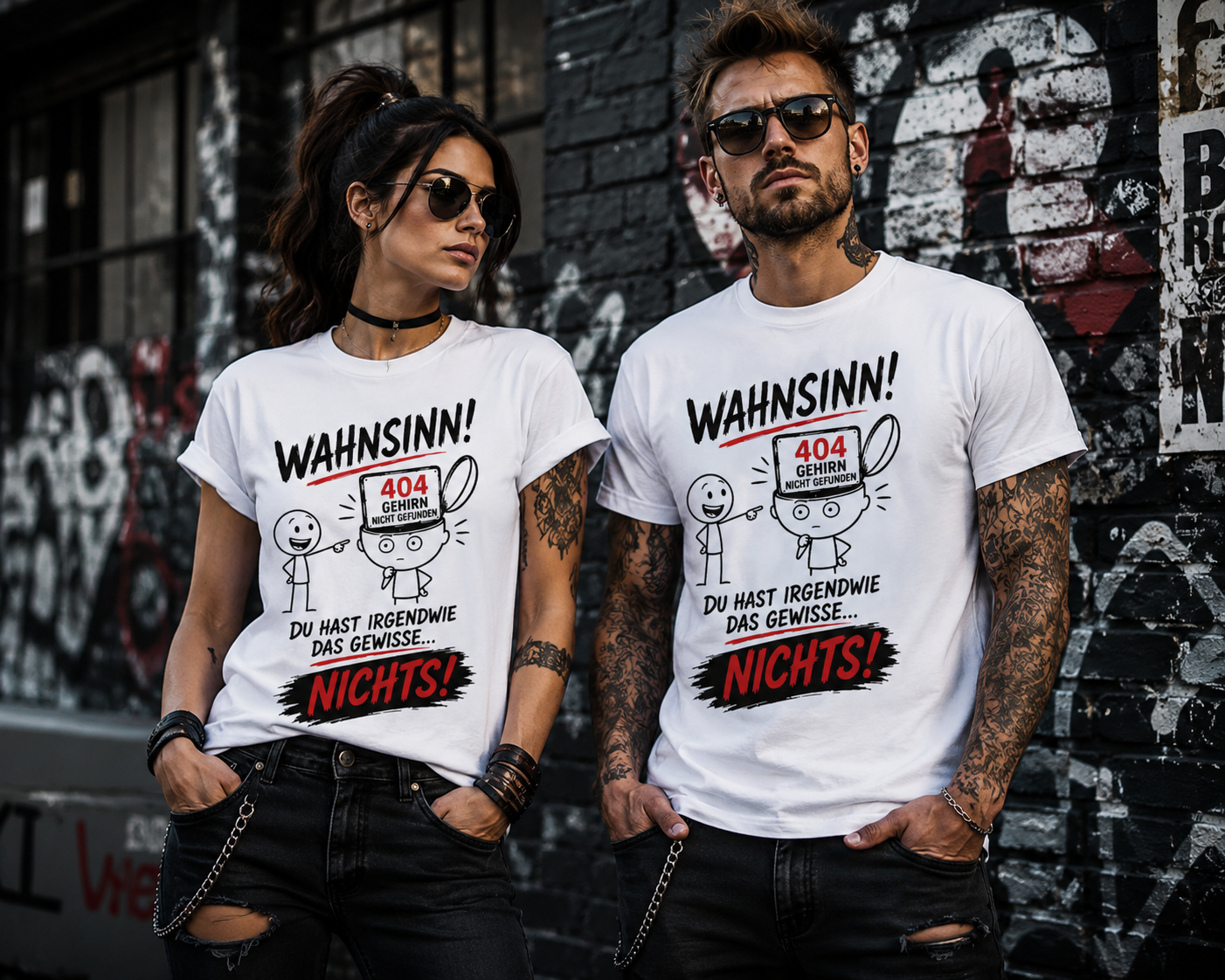 Lustiges T-Shirt "Wahnsinn! Du hast irgendwie das gewisse... NICHTS!" | 404 Gehirn nicht gefunden | Fun Shirt Unisex