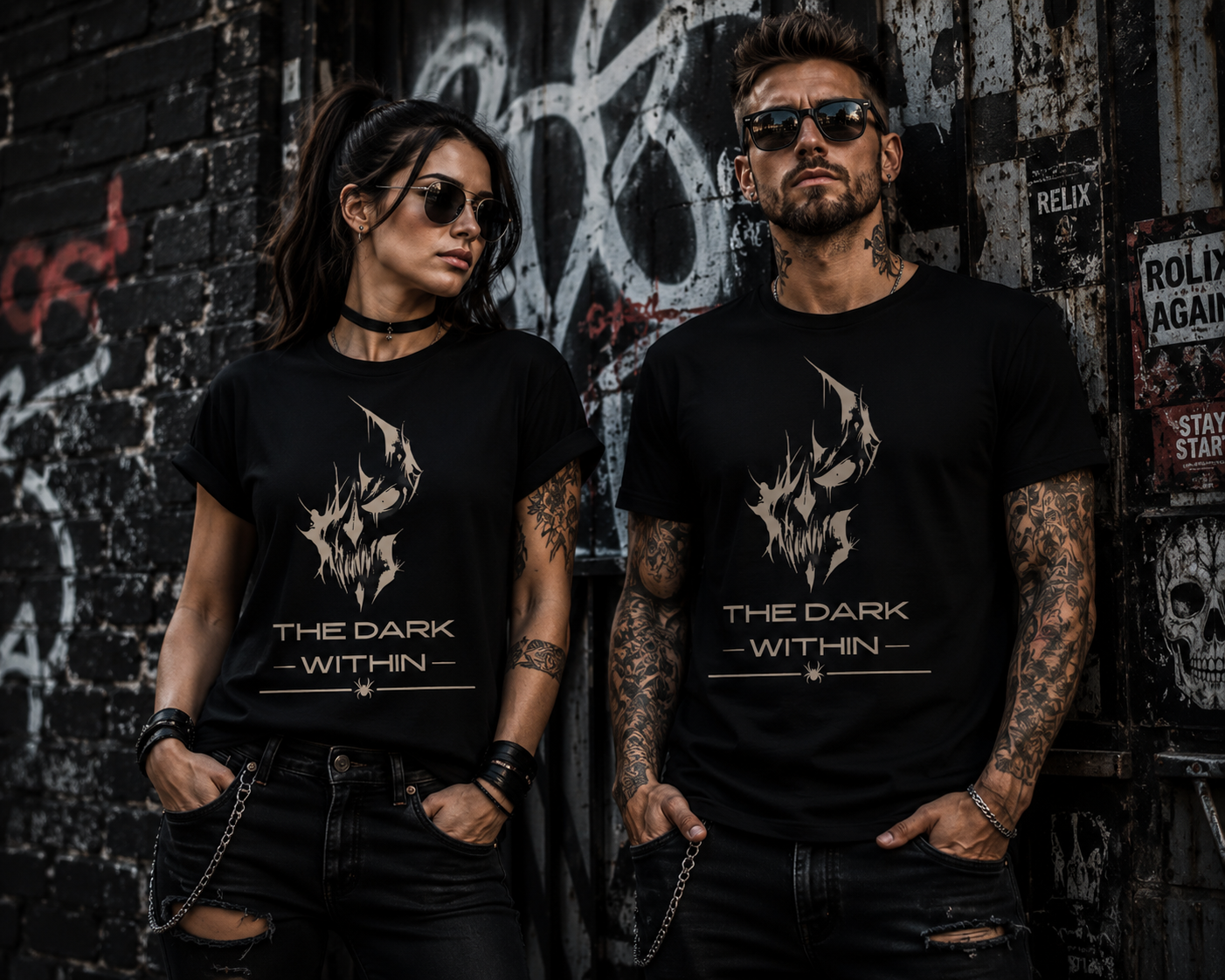 THE DARK WITHIN | Gothic Totenkopf T-Shirt | Rock & Metal Skull Shirt | Unisex