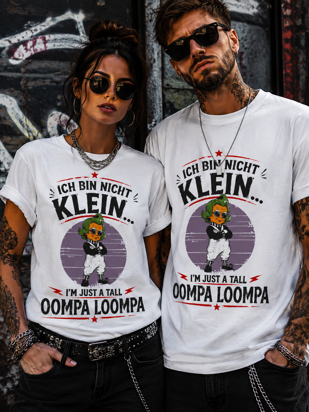 Ich bin nicht klein... I'm Just A Tall Oompa Loompa – Lustiges Vintage T-Shirt für Damen & Herren