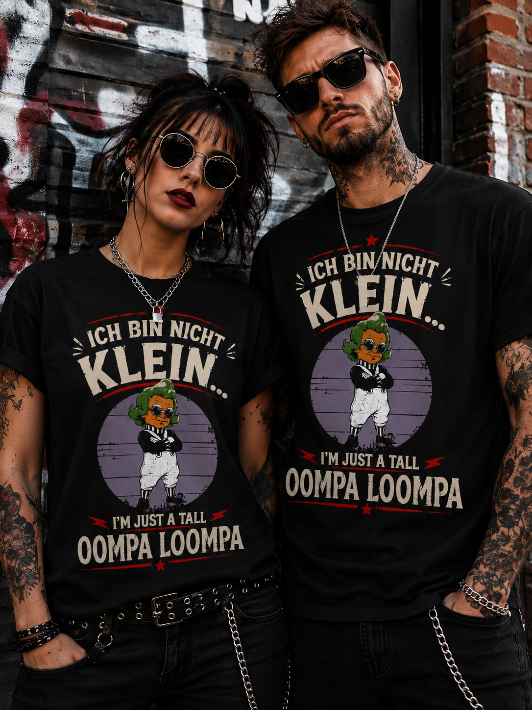 Ich bin nicht klein... I'm Just A Tall Oompa Loompa – Lustiges Vintage T-Shirt für Damen & Herren